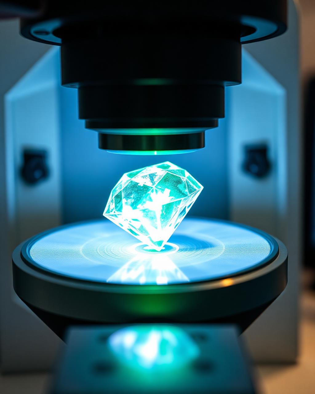 3D diamond scanner mapping a rough crystal