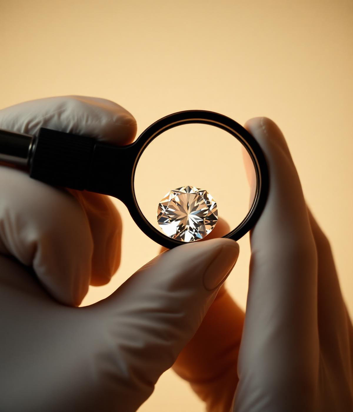 Final quality inspection of a polished diamond
